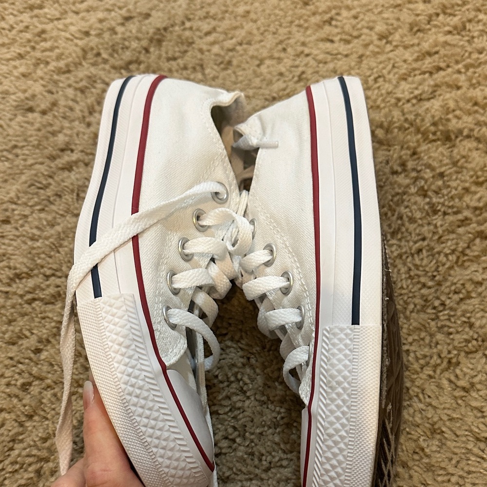 Converse White and Red Low-Top Sneakers - Picture 9 of 12